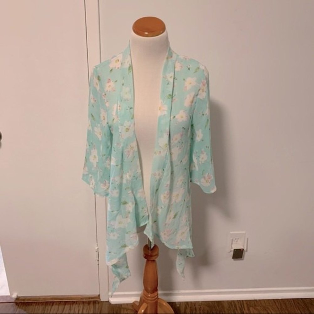 Open Front Cherry Blossom Kimono Cardigan